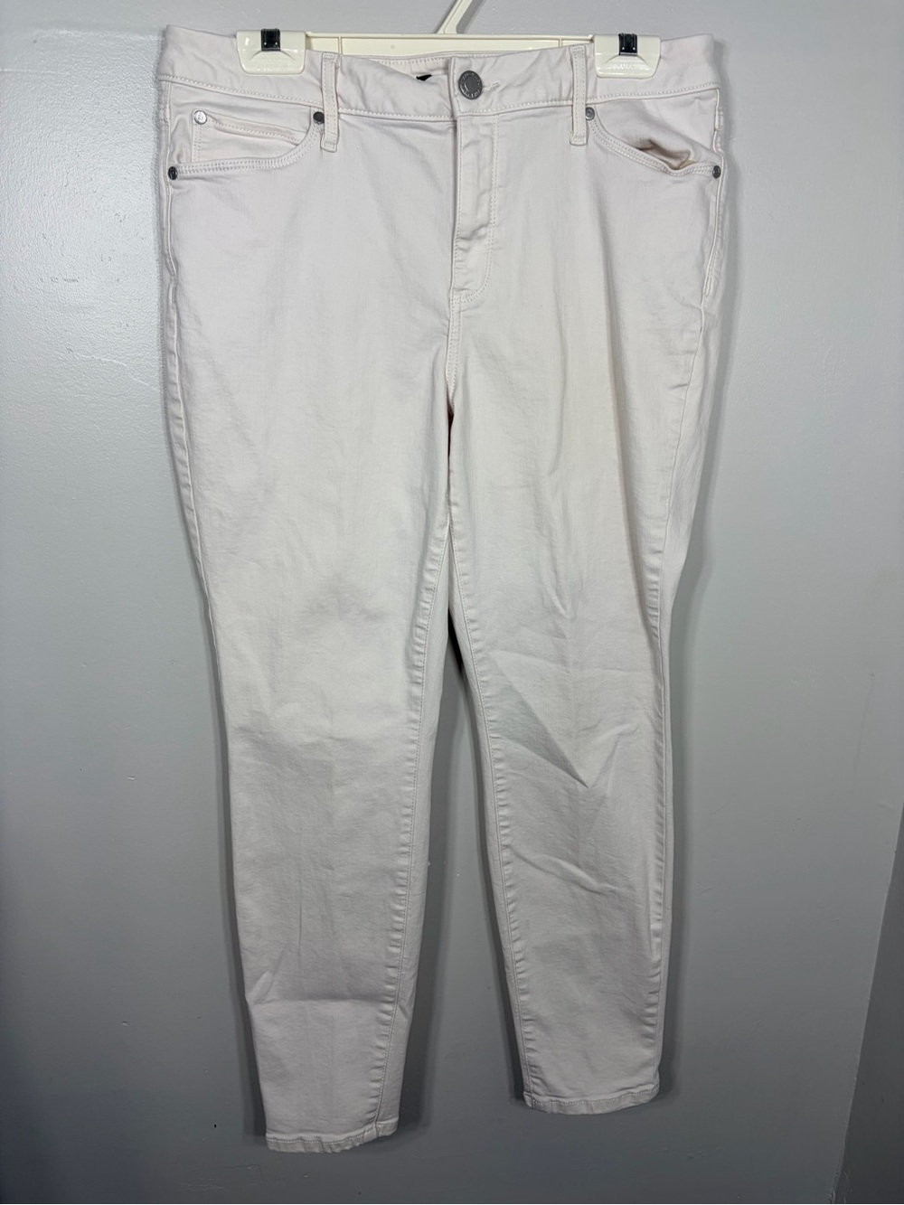 Simply Vera Vera Wang White High Rise Skinny Jeans Stretch Denim‎ Size 14 New